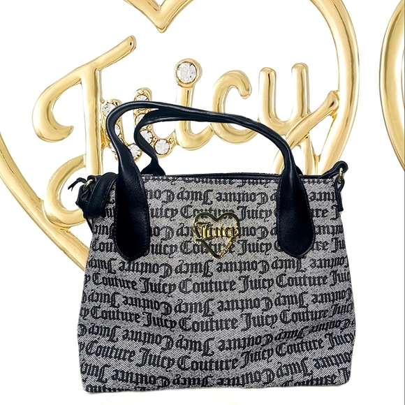 ⭐️Juicy Couture Gothic Logo Black Monogram Tote Crossbody - Picture 1 of 1